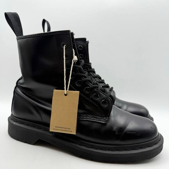Dr. Martens Womens 1460 Mono Lace Up Boots US 10 EU 42 Black Smooth Leather NIB - Picture 6 of 14